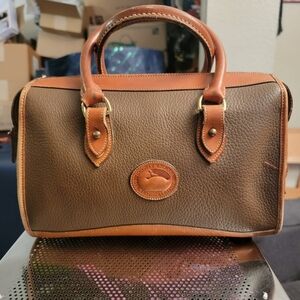 Vintage Authentic Black / Brown Dooney & Bourke Leather Handbag Purse